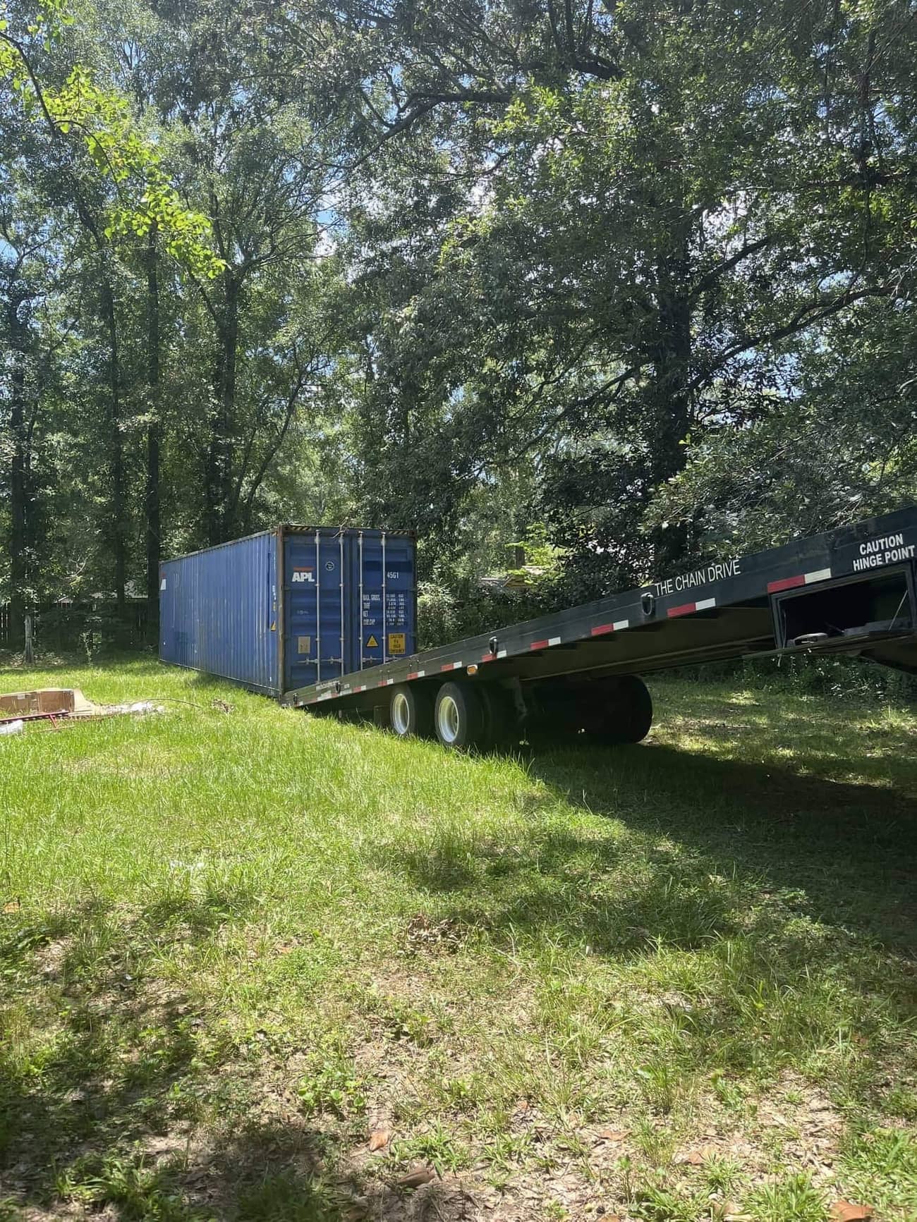 Recently delivered shipping container