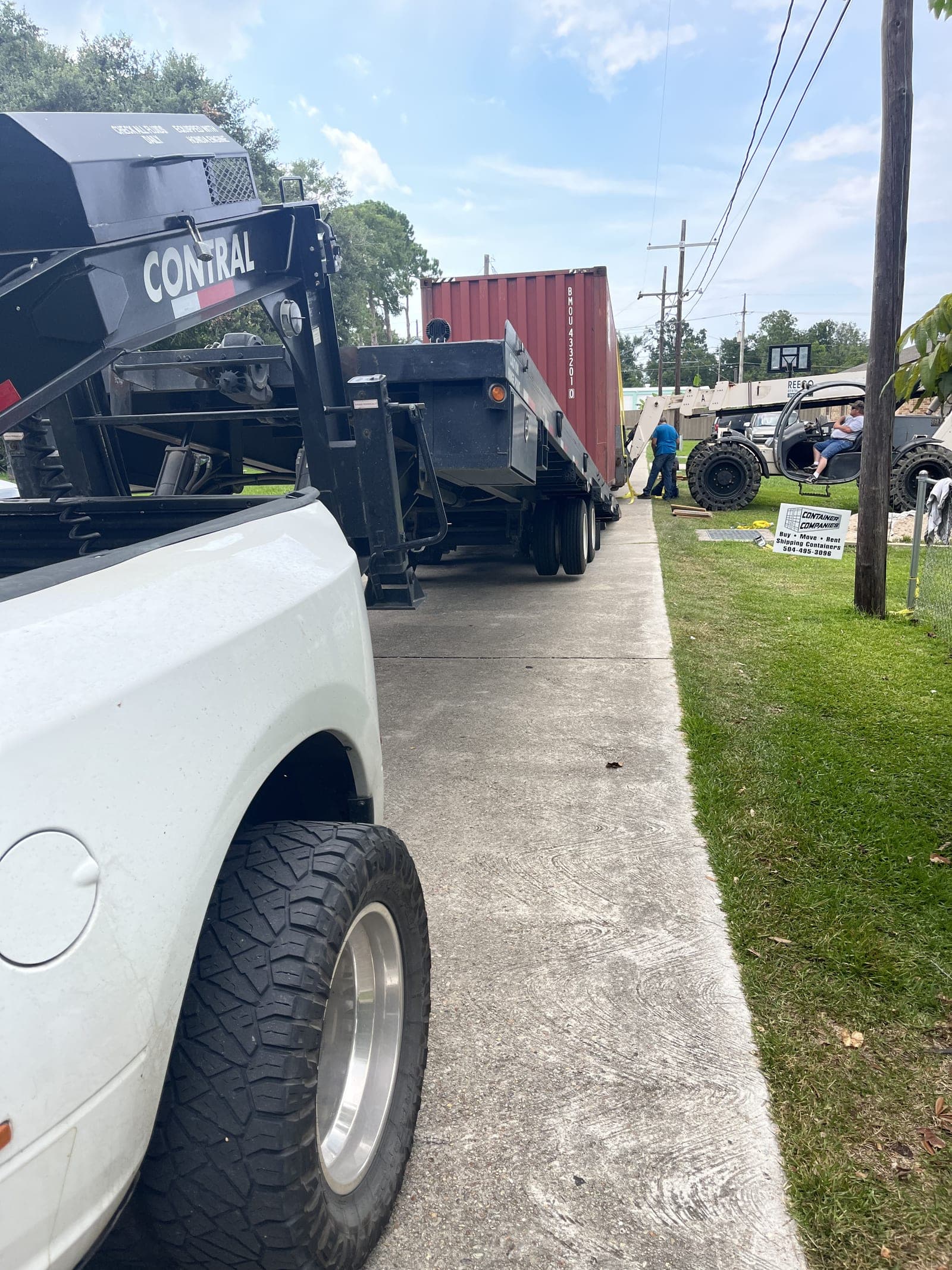 Recently delivered shipping container