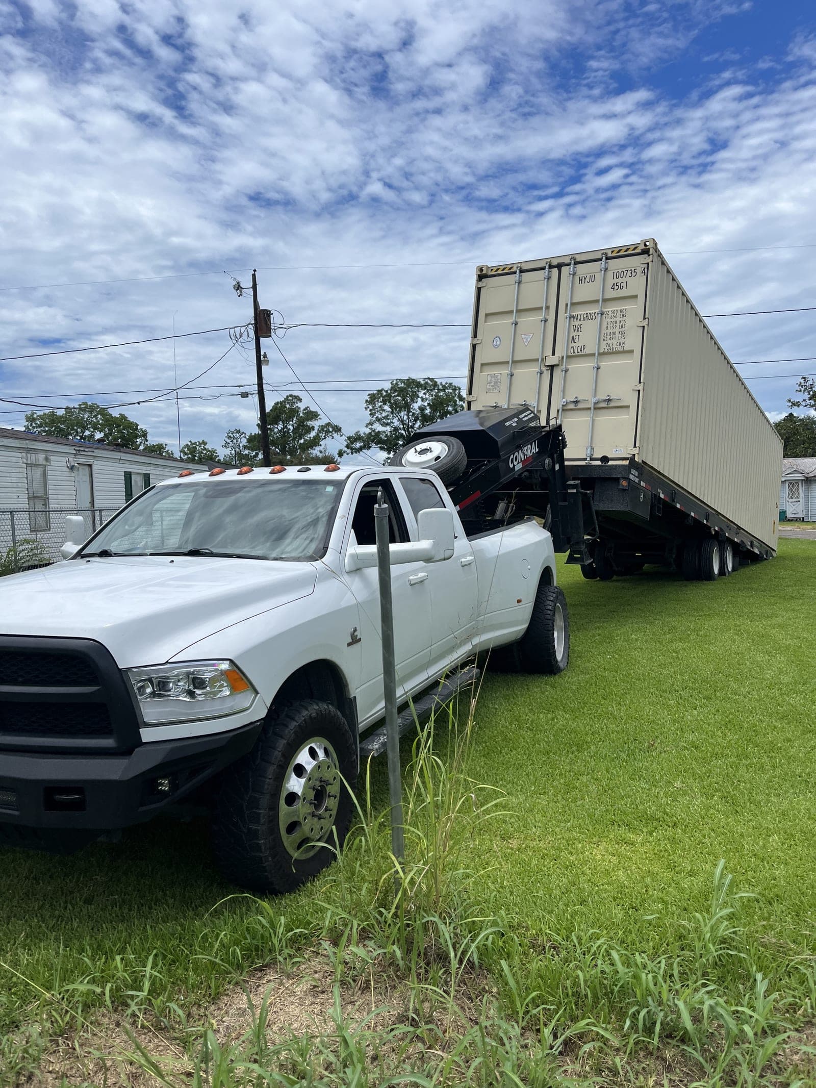 Recently delivered shipping container