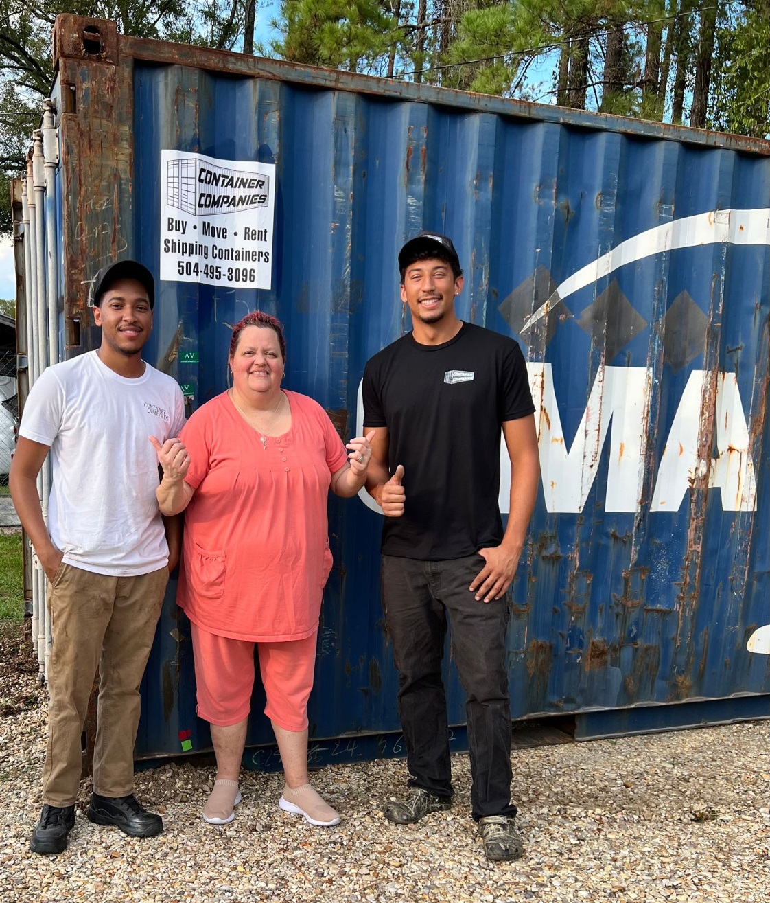 Our team delivering a container to a customer site